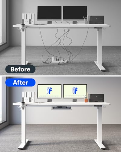 FLEXISPOT 79"x32" Height Adjustable Commercial Office Standing Desk - color: White, size: 79x32"