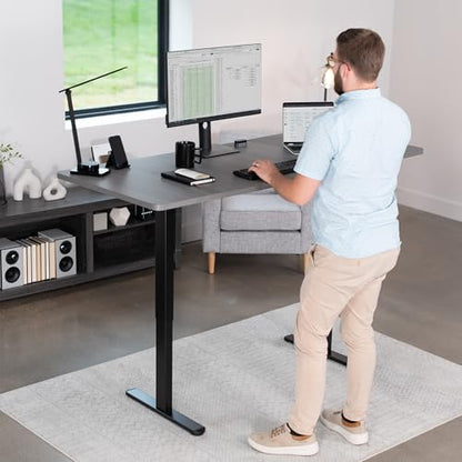 VIVO Dark Gray 71 x 30 in Standing Desk, DESK-KIT-0B7G - color: Dark Gray Top / Black Frame, size: 71 x 30 inch