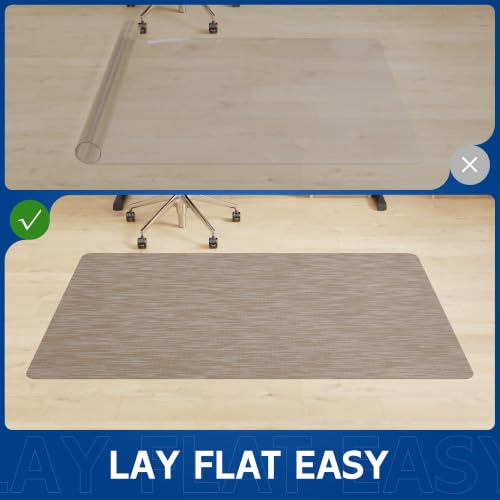 Office Chair Mat for Hardwood & Tile Floor, 46" x 72" Anti-Slip Desk Chair Mat, Easy Glide Floor Protector for Rolling Chairs, Floor Mat for Office Chair for Home Office (Dark Brown) - color: Dark Brown, size: 46'' x 72'' Rectangle