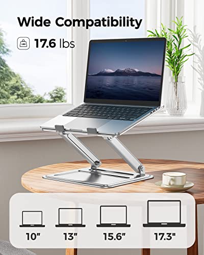 LORYERGO Adjustable Laptop Stand, Portable for 17.3inch Laptops, Holds Up to 17.6lbs, Ergonomic Posture & Heat Dissipation - color: Sliver