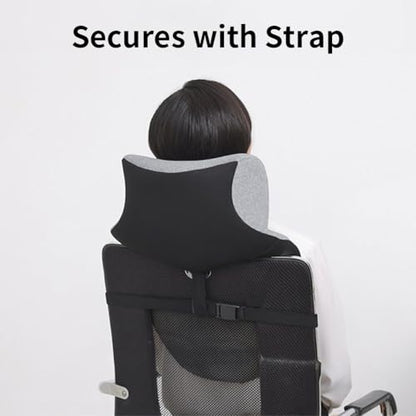 Office Chair Headrest, Adjustable Neck Support Pillow with Removable Washable Cover - Head Rest Attachment for Office Chairs and Wheelchairs, Neck Pillow for Desk Chair Napping (Blue) - color: Blue