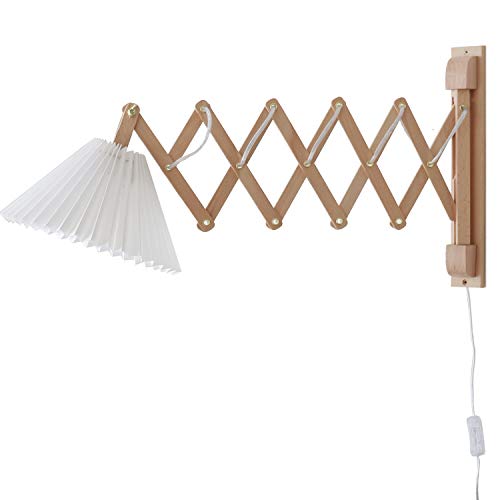 Plug in Mounted Wall Sconce, Swing Arm Wall Lamp for Bedroom, Living Room, Bedside Reading Light Fixtures with On/Off Switch,E26 Bulb Excluded (Burlywood) - color: Burlywood