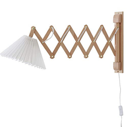 Plug in Mounted Wall Sconce, Swing Arm Wall Lamp for Bedroom, Living Room, Bedside Reading Light Fixtures with On/Off Switch,E26 Bulb Excluded (Burlywood) - color: Burlywood