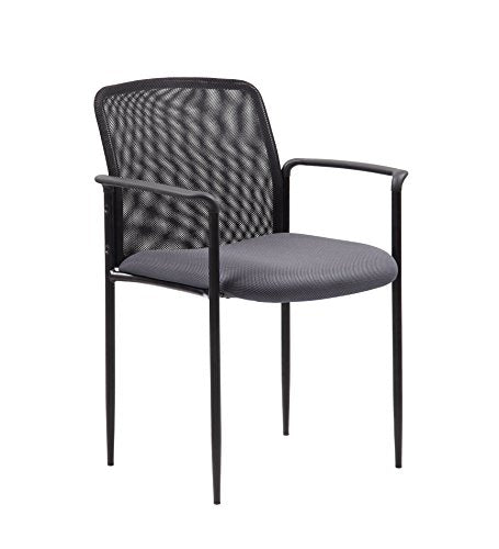 Boss Office Products Stackable Mesh Guest Chair in Grey (B6909-GY) - color: Grey