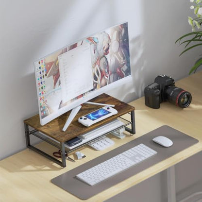 gianotter 2-Tier Wood Monitor Stand Riser - color: Wood