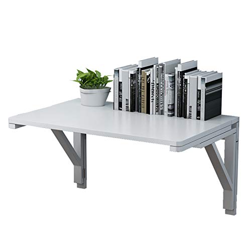 MM MELISEN Wall Mounted Folding Table, 80x60cm, White, Space-Saving Design - color: White, size: 80X60CM/32X24IN