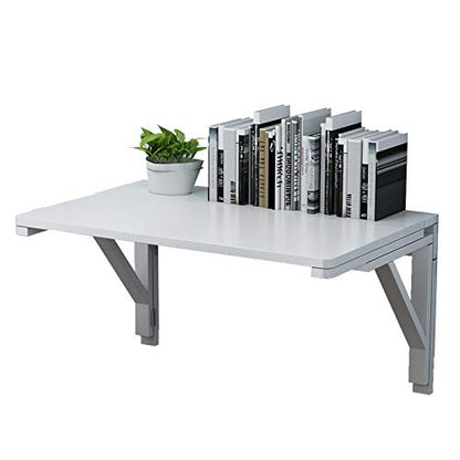 MM MELISEN Wall Mounted Folding Table, 80x60cm, White, Space-Saving Design - color: White, size: 80X60CM/32X24IN