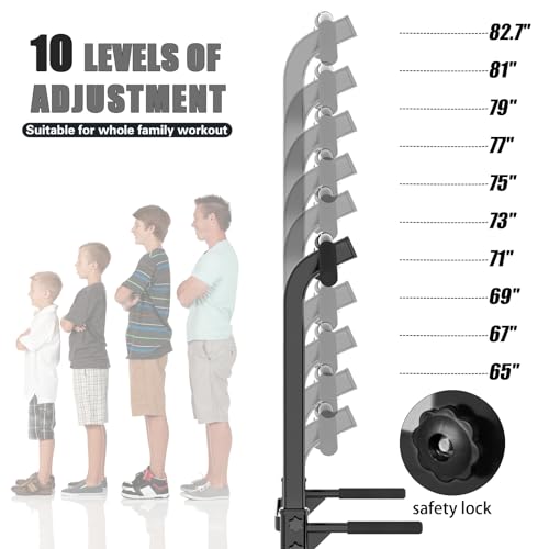 soges Power Tower Pull Up Bar Station, Free Standing Pull Up Rack Dip Station for Home Gym, Height Adjustable Home Strength Training Fitness Workout Equipment - color: Black