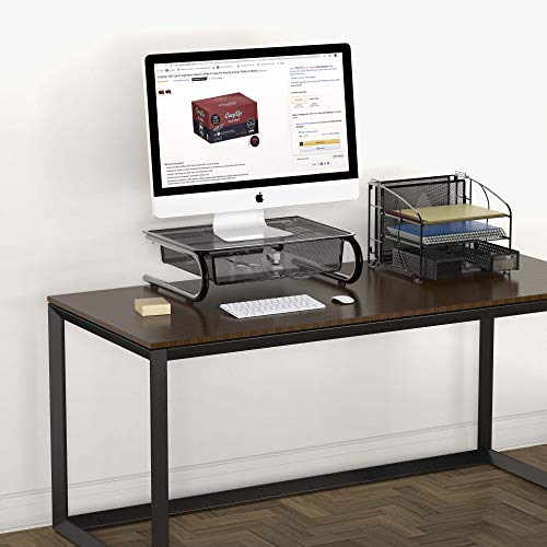 Simple Houseware Mesh Monitor Riser with Drawer, Black