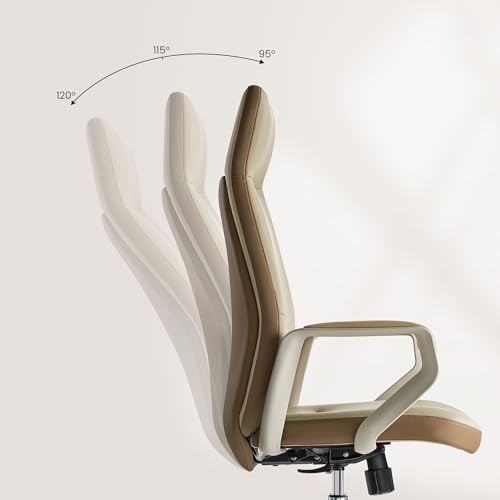 EUREKA ERGONOMIC Clara Executive Office Chair, Faux Leather, Beige Brown - color: Beige-brown, size: Pack of 1