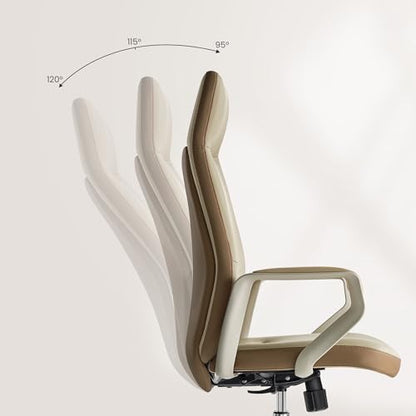 EUREKA ERGONOMIC Clara Executive Office Chair, Faux Leather, Beige Brown - color: Beige-brown, size: Pack of 1