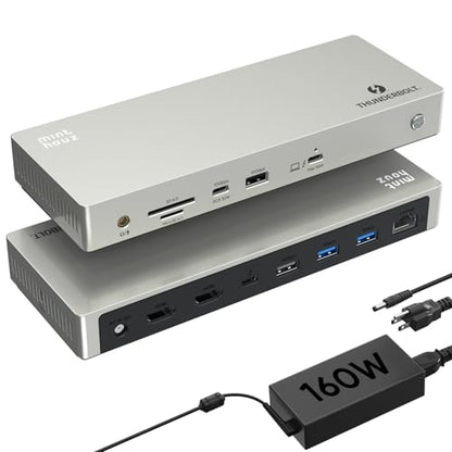 Minthouz Thunderbolt 4 Dock,12-in-1 40Gbps Thunderbolt Dock-Blazing-Fast | Triple 4K Single 8K@60Hz Display,160W Adapter, 2.5G Ethernet, 5xUSB, SD/TF 4.0, 96W Charging for M1-M3 Mac, Dell, HP, Lenovo