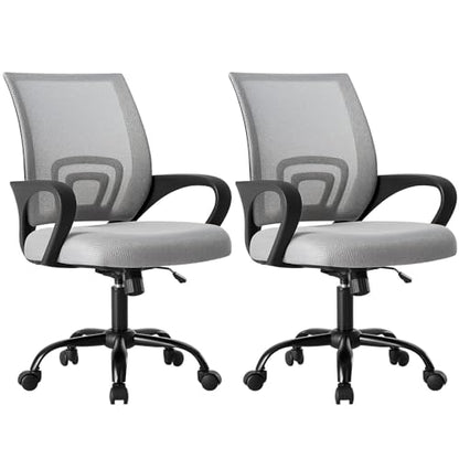 OLIXIS Ergonomic Office Chair 2 Pack, Home Desk Mesh Chairs, Lumbar Support - color: Grey, size: 2