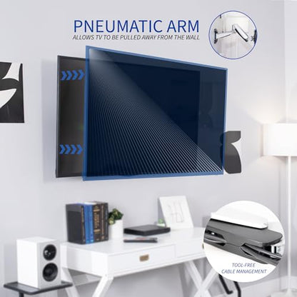 VIVO Counterbalance 40 to 70 inch LCD LED Plasma Screen TV Wall Mount, Above Fireplace Height Adjustable Pneumatic Spring Fully Articulating Bracket, Silver, MOUNT-VW03G - size: 40-70" screens, style: Wall Mount