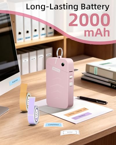 ORGSTA Label Maker, S001 Portable Bluetooth Label Maker Machine with Tape - color: Pink