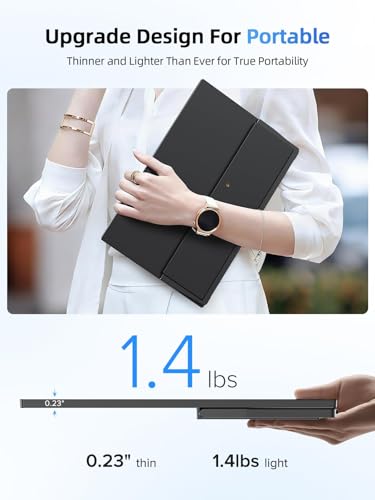 UPERFECT Portable Monitor Touchscreen 15.6 Inch 125% sRGB Travel Monitor | with Adjustable Stand, Speaker, VESA Mountable, USB-C HDMI Ultra-Slim Second Screen for Laptop MacBook Phone Game Console - size: 15.6 inch