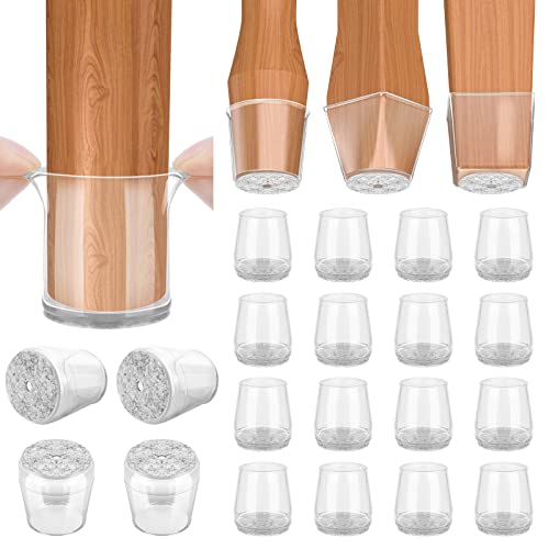 BALEINE Silicone Chair Leg Floor Protectors, Stool Leg Protectors Cap, Chair Leg Caps for Hardwood Floors (Clear-16pcs, Round S) - color: Clear-16pcs, size: Round S
