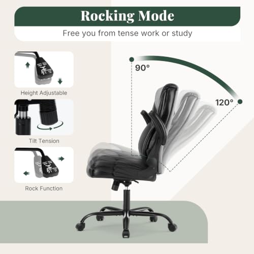 Executive Office Chair, PU Leather, Adjustable Height