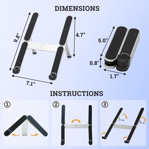 Foldable Laptop Stand, Portable Laptop Stand, Only 186g/0.4lb Laptop Riser