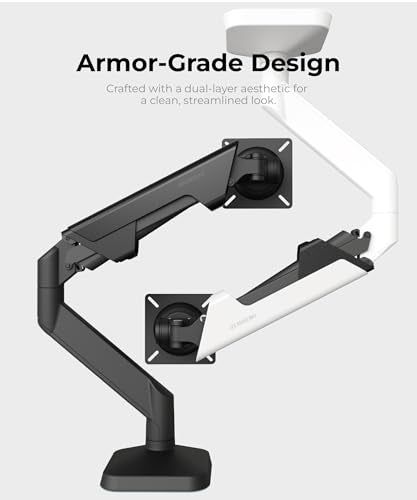 Modernsolid Heavy Duty Monitor Arm for 34-49 Inch Ultrawide Curved Screens | 14-38 lb Capacity,Gas Spring Full Motion,Cable Management,VESA 75x75/100x100,Red Dot Award,Black - color: Black