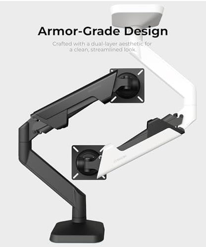 Modernsolid Heavy Duty Monitor Arm for 34-49 Inch Ultrawide Curved Screens | 14-38 lb Capacity,Gas Spring Full Motion,Cable Management,VESA 75x75/100x100,Red Dot Award,Black - color: Black