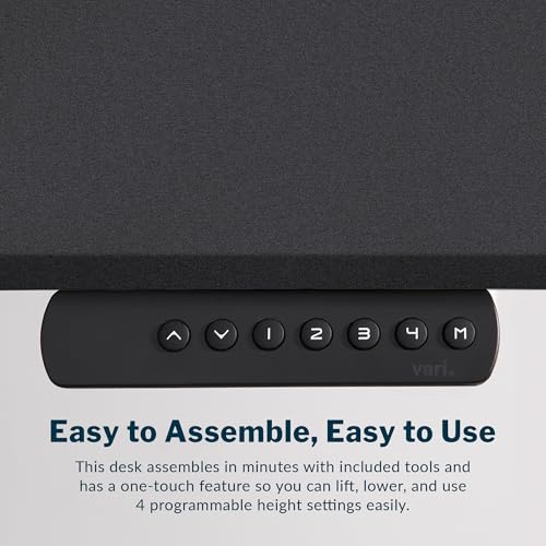 Vari Classic Electric Standing Desk – 60x30 – Black/Black - color: Black Top / Black Legs, size: 60 in x 30 in