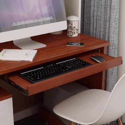 Wooden Keyboard Stand Ergonomic Keyboard Slide Under Desk Slide-Out Keyboard Tray Wall Mountable Shelf for Keyboard and Mouse (Teak 60cm*27cm) - color: Teak, size: 60cm*27cm