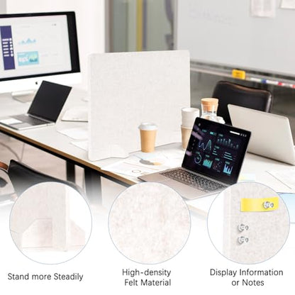 2 Pack Acoustic Desk Dividers - 24" x 20" Freestanding Privacy Panels Set with Noise - Reducing Design Cubicle Sound Proof, Ideal for Office, Classroom, and Home (Light Beige) - color: Light Beige, size: 2 Pack