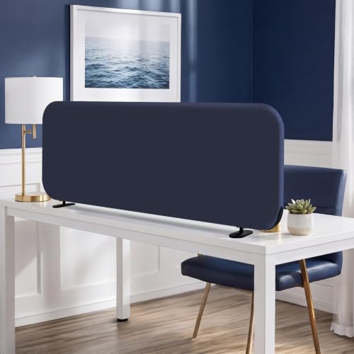 DECOLAB Desk Divider, Portable Table Privacy Panel 48"x18", Cobalt - color: Cobalt