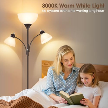 Coucrek Torchiere Floor Lamps for Living Room, 72" Dimmable Reading Lamp - color: Brown