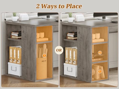 SEDETA Farmhouse 96.5" 2 Person Computer Desk with Drawers, Grey | Home Office Desk, Gaming Double Desk with Storage Shelves, Long Two Person Writing Desk - color: Grey