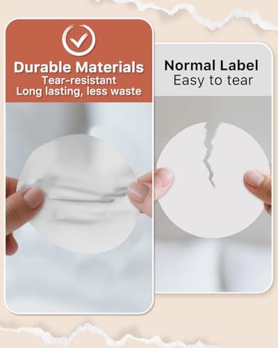 iEager 3 Inch White Circle Thermal Labels, Durable Round Thermal Label - color: White, size: 3 INCH