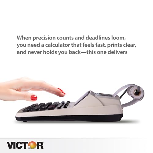 Victor 12-Digit Compact Adding Machine Printing Calculator, Fast 2.3 Lines-Per-Second Ink Roller Printer with Cost, Sell and Margin Keys, 20% Recycled Plastic Enclosure, White (1208-2) - size: 1.5" x 6" x 7.5"