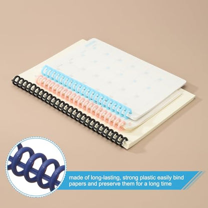 PATIKIL 12mm(1/2") Plastic Spiral Binding Coils, 30 Pcs Binding Spirals 85 Sheet Capacity Binding Spirals for Binding Paper Sheets, Dark Blue - color: Dark Blue, size: 12mm(1/2")