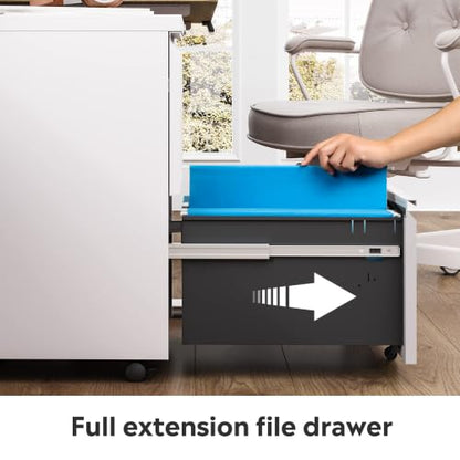 DEVAISE 2 Drawer File Cabinet with Lock for Home Office, Fully Assembled - color: White, size: 17"D x 15"W x 27"H