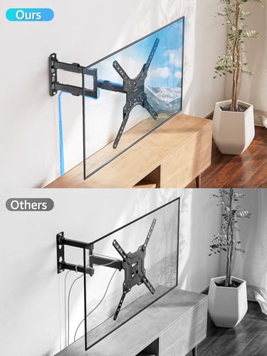 MOUNTUP Full Motion TV Wall Mount for Most 26-60 Inch TVs, Max VESA 400x400mm Wall Mount TV Bracket with Swivel Tilting Extension Level Adjustment for LED LCD Flat Curved TVs Up to 77 LBS, MU0018 - size: 26"-60" TV / Level Adjustment