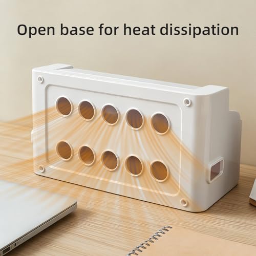 2 Pack Cable Management Box for Home, Office & Desk, Cord Organizer Box for Computer, TV Wires Hub, Pet Friendly Cord Hider Box, Safe ABS Material (White)