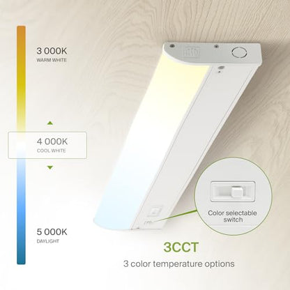 ASD LED Under Cabinet Lighting, 18 inch 8W 715 LM, Dimmable Hardwired Under Cabinet Lights for Kitchen, 3000K Soft/4000K Cool/5000K Daylight, Under Counter Light Fixtures, ETL, White, 2 Pack - color: 18 Inch White, size: 2 Pack