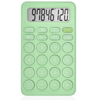 Cute Calculator, Basic Four Function Calculator for Teachers Students Basics Office, Small Handheld Calculators, 8 Digit with LCD Display, Sensitive Button, 5.5×3.2 inches Light Green