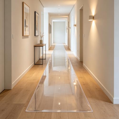 2x10ft Clear Plastic Runner, 24x120 in Plastic Hallway Floor Mat, 60 mil Thick Vinyl Floor Carpet, Large Transparent Area Rug for Entryway Kitchen - color: Clear, size: 2x10ft