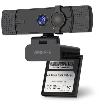 4K Webcam for PC, UHD Video Calling, PDAF AutoFocus, Dual Noise-Canceling Microphones, 70° FOV, 1080P@60FPS, Privacy Cover, USB Plug&Play, Works with Teams, Zoom, OBS, Skype