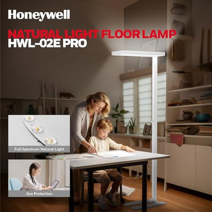 Honeywell 02E LED Floor Lamp, 10400LM Sunturalux Eye Caring Standing Light | 4000K 100W Natural Daylight Dimmable Reading Lamp, Modern Floor Lamp for Home Office Living Room Bedroom - style: 10400LM
