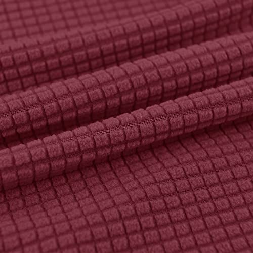 LiveGo Stretch Mid Century Modern Armchair Slipcover 1-Piece Jacquard Accent Chair Covers with Arms Soft Waterproof Chair Slipcovers for Living Room Furniture Protector Office (Wine Red a) - color: Wine Red a