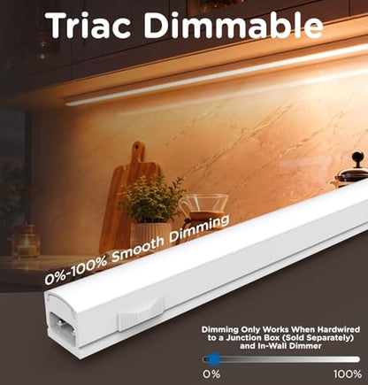 Under Cabinet Lighting Plug in, Dimmable 3CCT 3000/4000/5000K AC120V Super Bright Ultra Slim Linkable LED Counter Lights for Kitchen, Shelf, Closet, Cupboard, White 12 inch 1Pack - size: 12 Inch