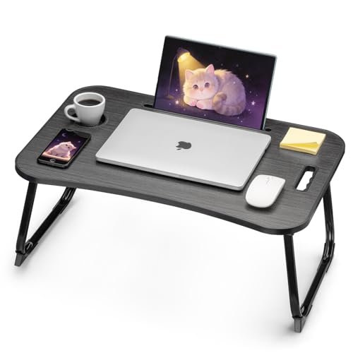 Ruxury Folding Lap Desk Bed Desk Laptop Table Tray, Breakfast Serving Tray, Portable & Lightweight Mini Table for Sofa Couch Floor - Black - color: Black