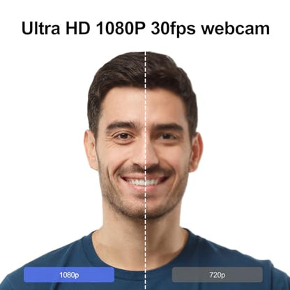 Angetube 1080P Streaming Camera，Computer PC Camera with Privacy Cover | 2 Mics, Plug & Play, USB C Adapter,Student Webcam for Teams/Meeting/Online Class, College Dorm Back to School Essential