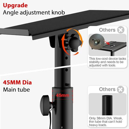 Studio Monitor Stands Tilt Clamp Desk Speaker Stand 10.4"-15.4" | Set of 2, 12° Tilt, Height Adjustable, Clamp-on Desktop, Desk Mount Speaker Riser, Home Audio - size: 12°Tilt Setting