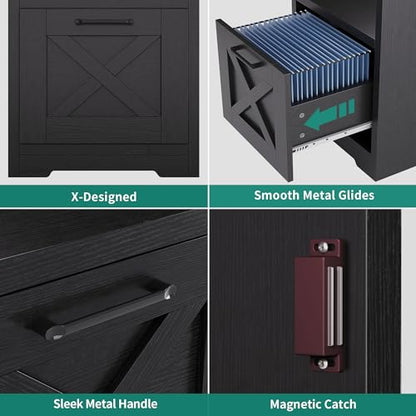 YITAHOME L Shaped Desk with Power Outlets - color: Black