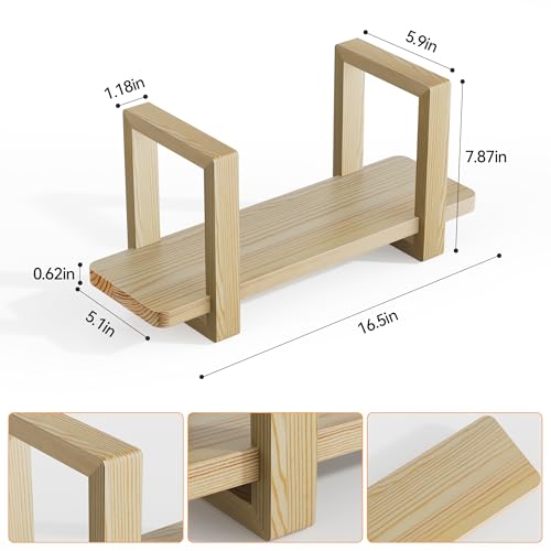 Adjustable Desktop Bookshelf, Wooden Tabletop Bookshelf, Small Desk Shelf for Home, Living Room, Class, Dorm - color: Natural Wood