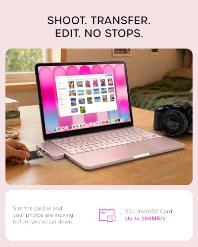 Satechi 6-in-2 USB-C Snap Hub, 4K/60Hz HDMI, for MacBook Neo, Blush - color: Blush